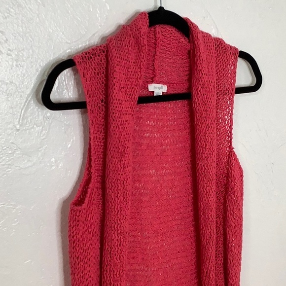 Purejill by j. Jill crochet coral pink vest size XS EUC - Picture 2 of 9